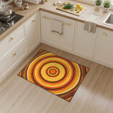 Orange Concentric Circle Geometric Area Rug