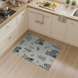 Cute Grey Bear Woodland Kids Rug
