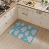 Dreamy Clouds Stars Kids Area Rug
