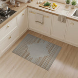 Beige Tan Diamond Striped Fringe Rug