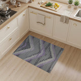 Purple Grey Chevron Stripe Area Rug