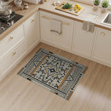 Beige Southwestern Geometric Area Rug with Terracotta Accents