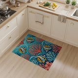 Vibrant Angelfish Coral Reef Area Rug