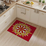 Red Bold Red Starburst Geometric Area Rug