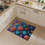Vibrant Seashell Starfish Coastal Rug