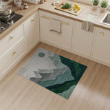 Serene Green Gradient Mountains Area Rug