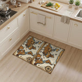Vintage World Map Area Rug with Rainbow