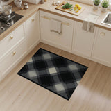 Black and White Black White Diamond Grid Area Rug