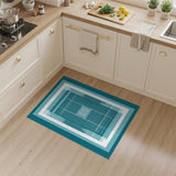Geometric Modern Blue and Teal Blue Teal Geometric Grid Area Rug