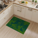 Lush Green Jungle Deer Family Rug