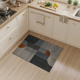 Modern Geometric Grey Orange Area Rug