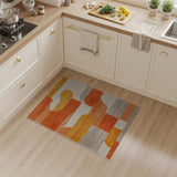 Bold Orange Abstract Geometric Area Rug