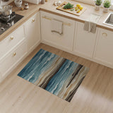 Driftwood Beach Waves Blue Teal Rug