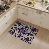 Elegant Purple Damask Floral Floral Vintage Area Rug