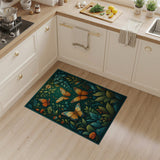 Floral Vintage Vibrant Butterfly Meadow Area Rug