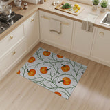 Orange Pumpkin Vine Pattern Area Rug