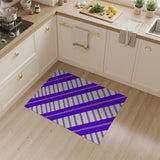 Purple Diagonal Stripe Geometric Rug