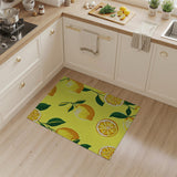 Yellow Sunny Lemon Fruit Pattern Yellow Area Rug