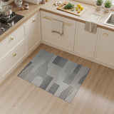 Geometric Modern Abstract Grey Geometric Area Rug