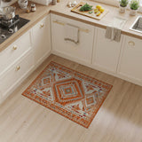 Vibrant Terracotta Southwestern Diamond Area Rug
