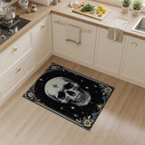 ODIKA Washable Gothic Skull Area Rug, Celestial Starry Night, Low Pile Non-Slip