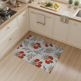 Vibrant Red Persimmon Fruit Pattern Area Rug