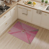 Vibrant Pink Geometric Shag Area Rug