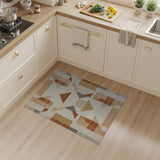 Tan Rust Geometric Modern Area Rug