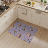Whimsical Purple Mushroom Butterfly Area Rug