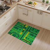 Aerial Green Cityscape Geometric Area Rug