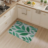 Green Lush Green Leaves Pattern Area Rug