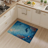 Serene Dolphin Ocean Coral Reef Area Rug