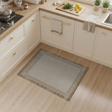Beige Woven Border Area Rug with Tribal Patterns