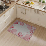 Pink Pink Seashell Coastal Beach Area Rug
