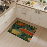 Surfboards with Orange Slices Tropical Leaves Rug