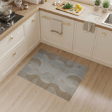 Geometric Modern Wavy Abstract Beige Area Rug