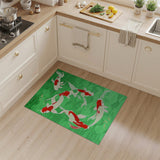 Emerald Green Koi Fish Area Rug
