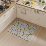 Abstract Area Gold and Silver Golden Swirl Abstract Area Rug