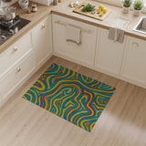 Vibrant Wavy Lines Geometric Modern Area Rug