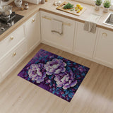 Purple Peony Blooms Area Rug