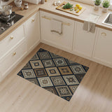 Navy Heritage Tribal Diamond Area Rug