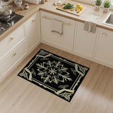 Intricate Snowflake Black White Area Rug
