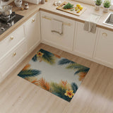 Coastal Palm Leaf Hibiscus Tropical Rug