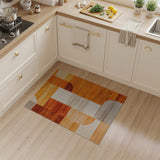 Bold Orange Geometric Abstract Area Rug