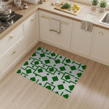 Green Geometric Diamond Area Rug