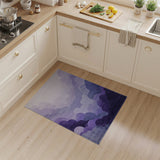 ODIKA Purple Cloud Abstract Washable Area Rug - Low Pile Non-Slip Living Room Decor