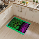 Fractal Tree of Life Area Rug - Neon Green Pink