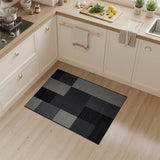 Modern Black White Geometric Block Geometric Modern Area Rug