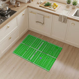 Green Geometric City Grid Area Rug