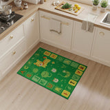 Green ABC Alphabet Kids Cartoon Rug with Animals